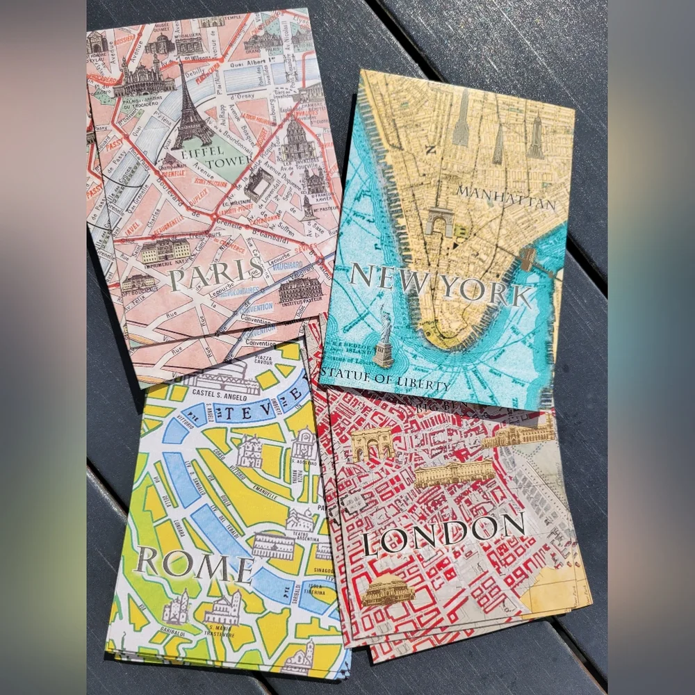 Travel Greeting Cards New York Paris London Rome (10ct) ~ Frameworthy!